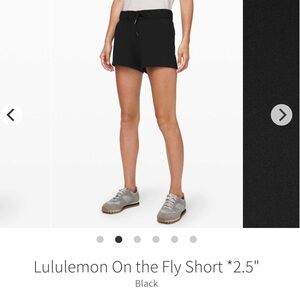 Lululemon On the Fly 2.5” Shorts in Black Luxtreme Sz 8